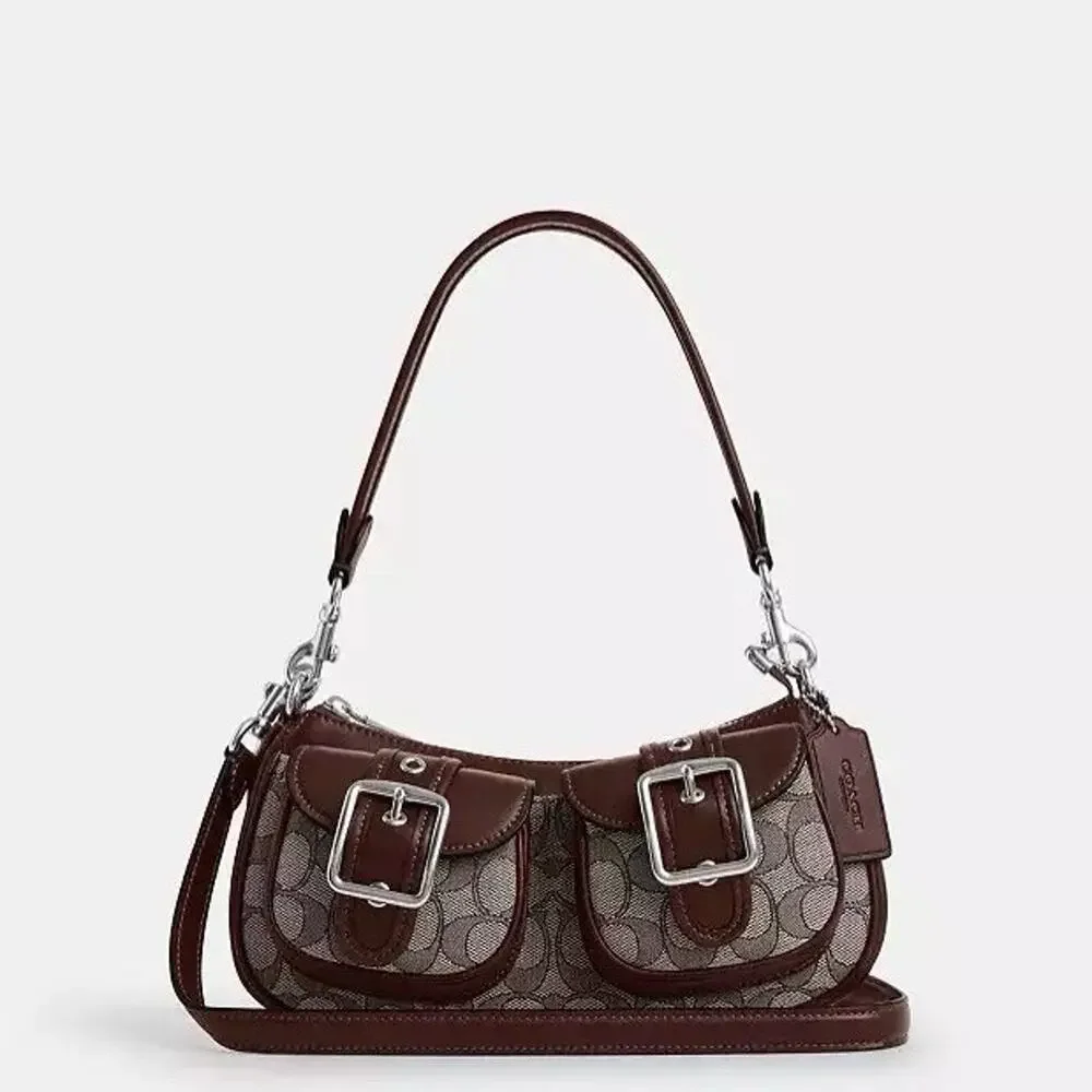 NWT Coach Ashton Bag In Signature Jacquard CBJ00 Silver/Oak/Maple